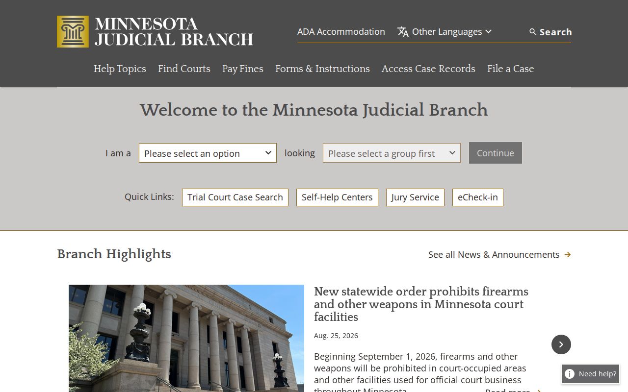 Clearwater County traffic tickets and treatment-court directory information
